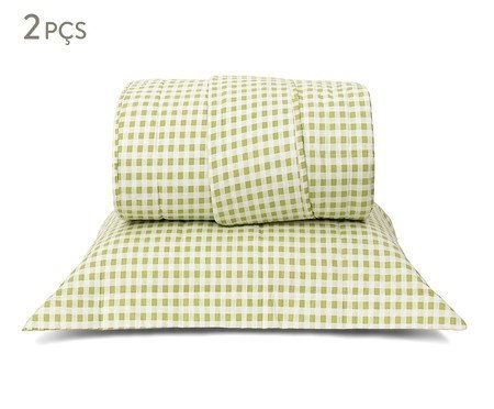 Jogo de Cobre-Leito Mini Vichy Verde Oliva | Westwing