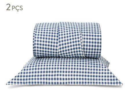 Jogo de Cobre-Leito Mini Vichy Azul Marinho | Westwing