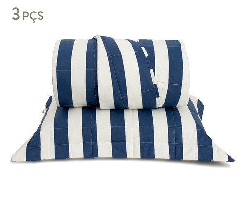 Jogo de Cobre-Leito Listras Bold Azul Marinho 200 Fios, blue | WestwingNow