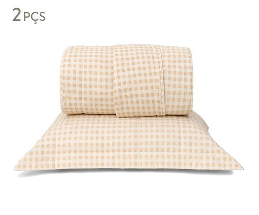 Jogo de Cobre-Leito Mini Vichy Areia 200 Fios, beige | WestwingNow