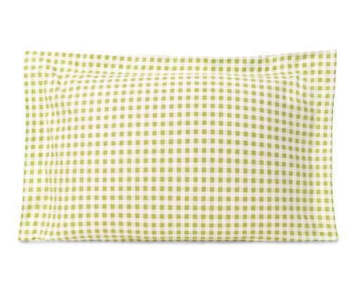 Fronha Mini Vichy Verde Oliva 200 Fios, green | WestwingNow