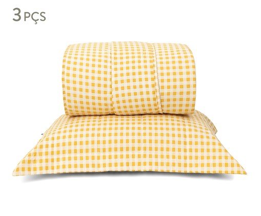 Jogo de Cobre-Leito Mini Vichy Mostarda 200 Fios, yellow | WestwingNow