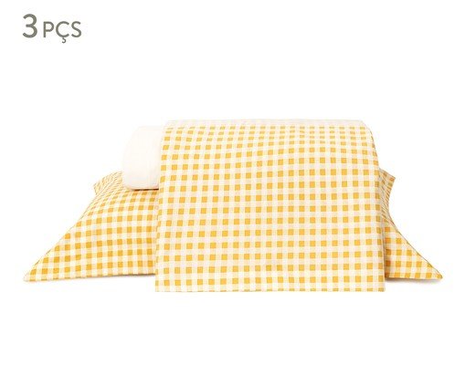 Jogo de Lençol Mini Vichy Mostarda, yellow | WestwingNow