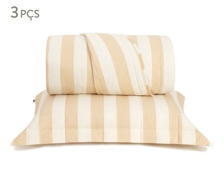 Jogo de Cobre-Leito Listras Bold Areia 200 Fios