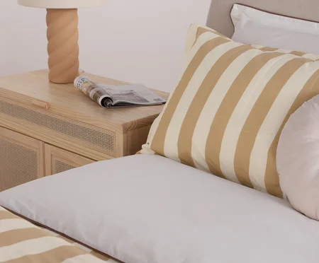 Jogo de Cobre-Leito Listras Bold Areia 200 Fios | Westwing