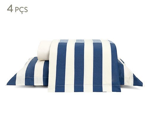 Jogo de Lençol Listras Bold Azul Marinho, blue | WestwingNow