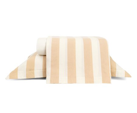 Jogo de Lençol Listras Bold Areia | Westwing