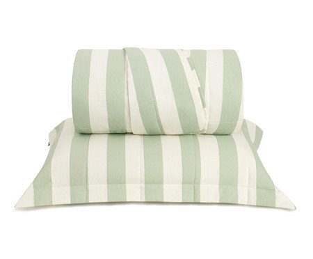 Jogo de Cobre-Leito Listras Bold Verde Menta | Westwing
