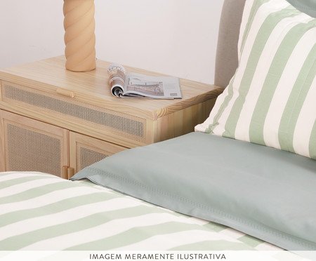 Jogo de Cobre-Leito Listras Bold Verde Menta 200 Fios | Westwing