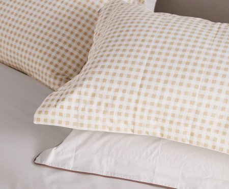 Fronha Mini Vichy Areia 200 Fios | Westwing