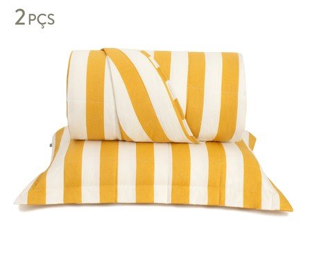 Jogo de Cobre-Leito Listras Bold Mostarda 200 Fios | Westwing