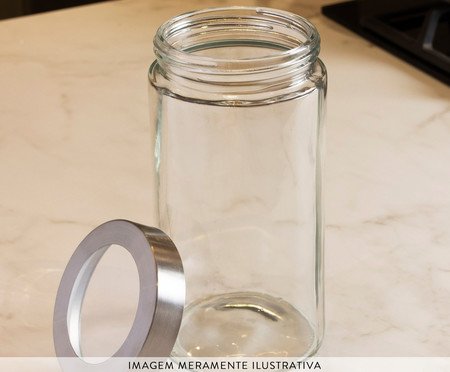 Pote com Visor na Tampa Basic Escovado - 1,8L | Westwing