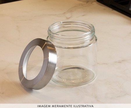 Pote com Visor na Tampa Basic Escovado - 880L | Westwing