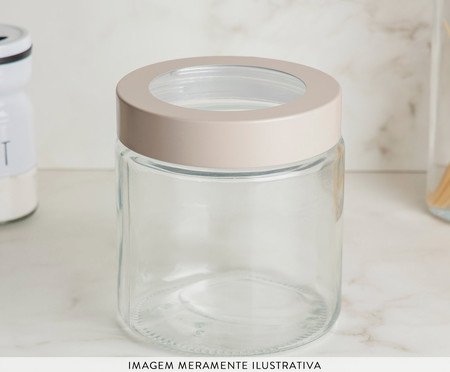 Pote com Visor na Tampa Basic Bege - 880ml | Westwing