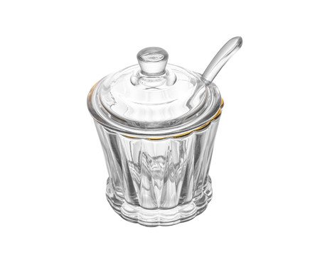 Açucareiro em Cristal com Fio Dourado Radial | Westwing