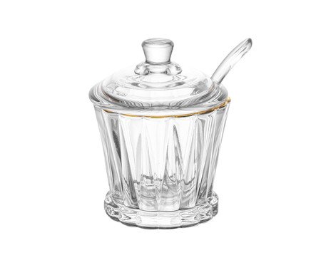 Açucareiro em Cristal com Fio Dourado Radial | Westwing