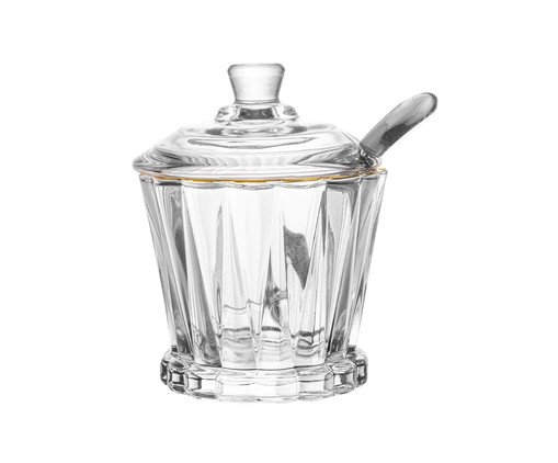 Açucareiro em Cristal com Fio Dourado Radial, transparent | WestwingNow