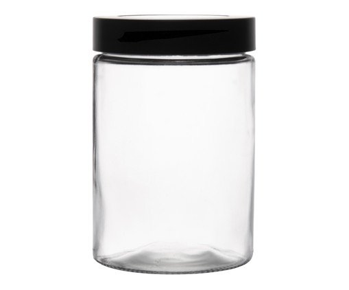 Pote com Visor na Tampa Basic Preto - 1,290L, transparent | WestwingNow