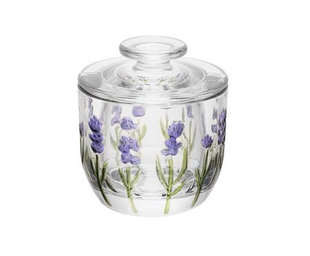 Manteigueira Francesa em Cristal Lavanda Hand Painting | Westwing