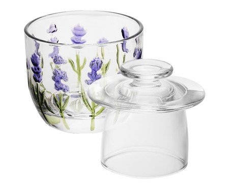 Manteigueira Francesa em Cristal Lavanda Hand Painting | Westwing