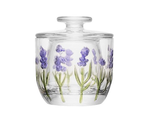 Manteigueira Francesa em Cristal Lavanda Hand Painting, transparent | WestwingNow