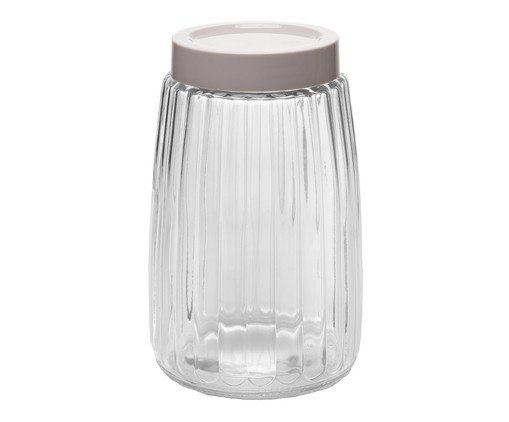 Pote com Tampa Taupe - 1,7L, transparent | WestwingNow