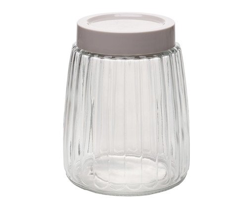 Pote com Tampa Taupe - 1,270L, transparent | WestwingNow