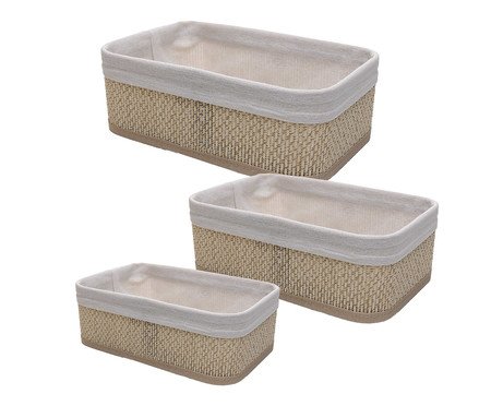 Jogo de Cestas Retangular com Forro Cozy | Westwing