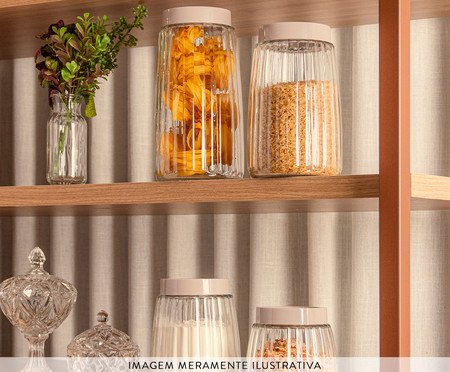 Pote com Tampa Taupe - 790ml | Westwing