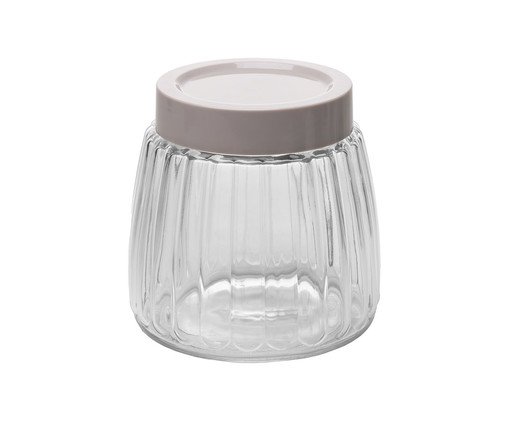 Pote com Tampa Taupe - 790ml, transparent | WestwingNow