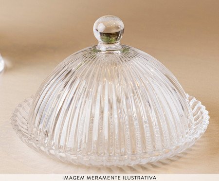 Prato para Doce com Tampa em Cristal Listras Renaissance | Westwing