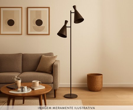 Luminária de Piso Jacoba com Cúpula Dupla Articulada Marrom Corten | Westwing