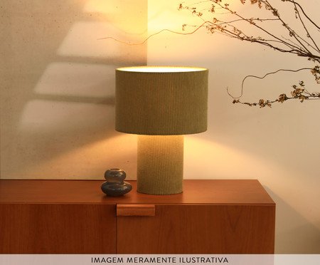 Luminária de Mesa em Veludo Cordy Verde Oliva | Westwing