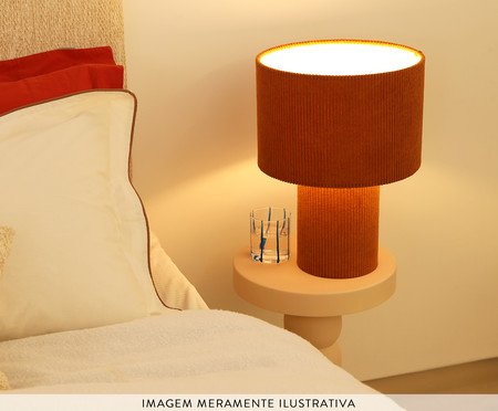 Luminária de Mesa em Veludo Cordy Terracota | Westwing