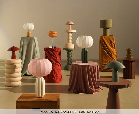 Luminária de Mesa em Veludo Cordy Terracota | Westwing