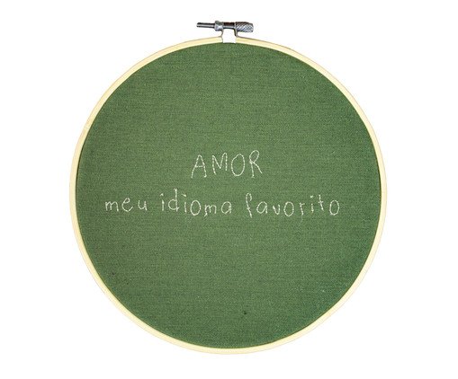 Bastidor Bordado Amor meu Idioma Favorito, green | WestwingNow