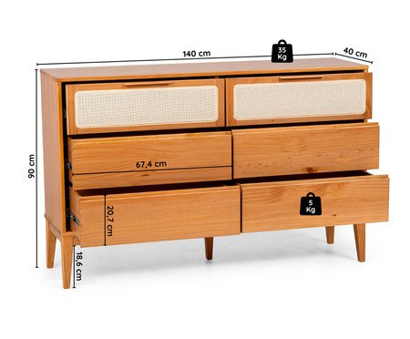 Cômoda Viena Mel Madeira | Westwing