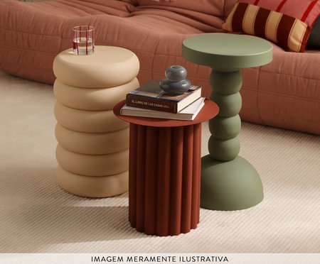 Mesa Lateral de Metal Thaly Verde | Westwing