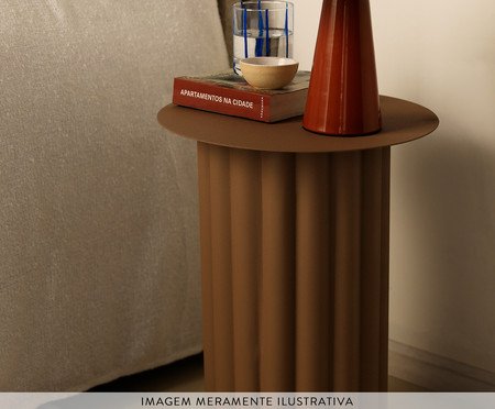 Mesa Lateral de Metal Syra Marrom | Westwing