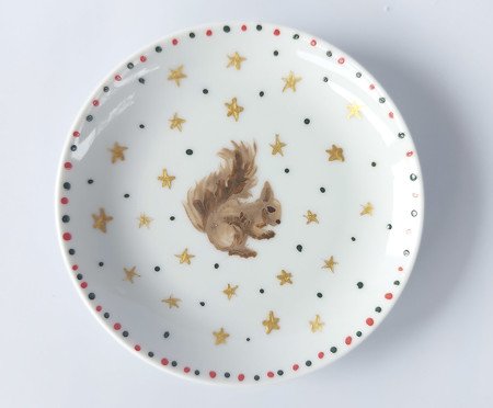 Jogo de Pratos Decorativo Esquilo Natalino | Westwing