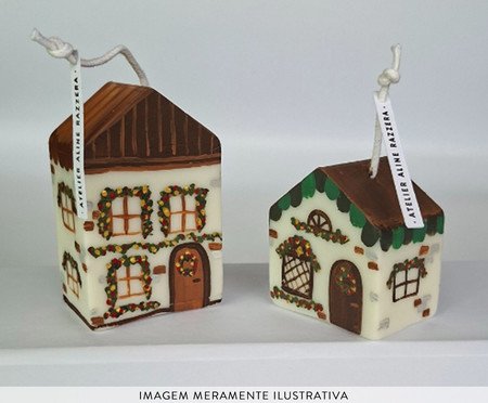 Jogo de Velas Casinha Floresta Natalina | Westwing