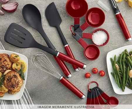 Jogo de Utensílios para Cozinha Kitchenaid Vermelho | Westwing