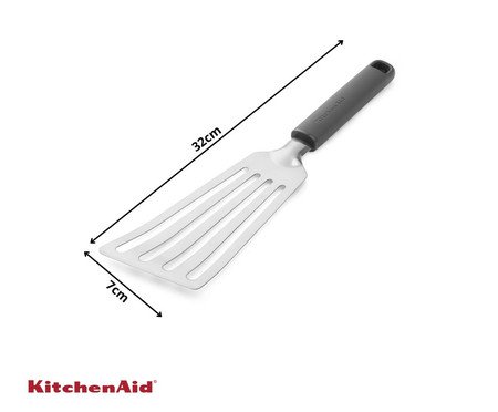 Espátula Perfurada em Aço Inox Kitchenaid Cinza | Westwing