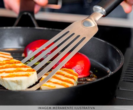 Espátula Perfurada em Aço Inox Kitchenaid Preta | Westwing