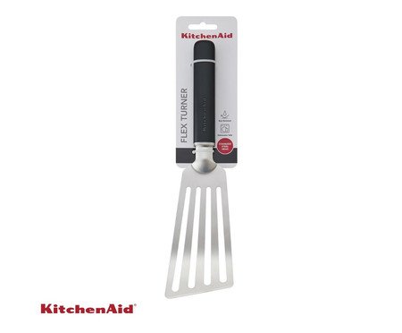 Espátula Perfurada em Aço Inox Kitchenaid Preta | Westwing