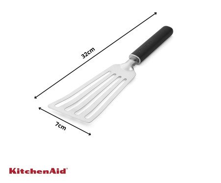 Espátula Perfurada em Aço Inox Kitchenaid Preta | Westwing