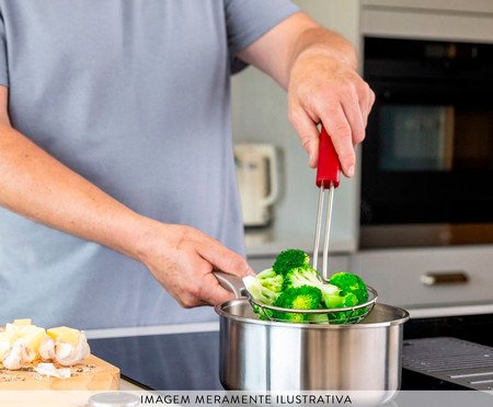 Escumadeira para Fritura em Aço Inox Kitchenaid Vermelha | Westwing