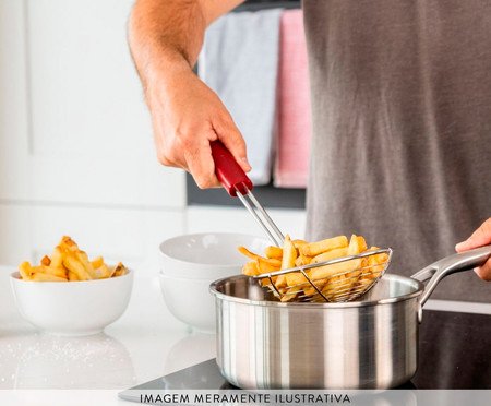 Escumadeira para Fritura em Aço Inox Kitchenaid Vermelha | Westwing