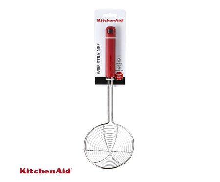 Escumadeira para Fritura em Aço Inox Kitchenaid Vermelha | Westwing
