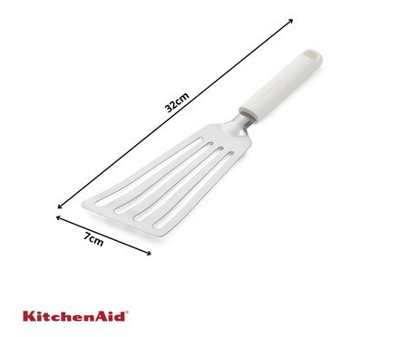 Espátula Perfurada em Aço Inox Kitchenaid Branca | Westwing